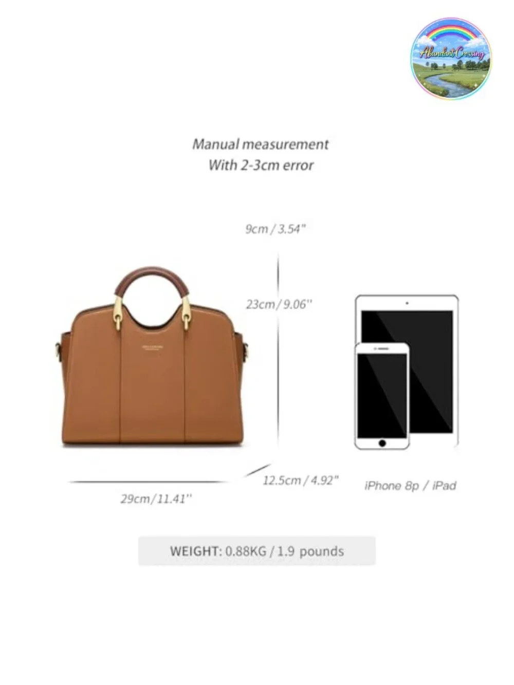 Genuine Leather Satchel Bag for Women Tote Shoulder Crossbody Handbag with